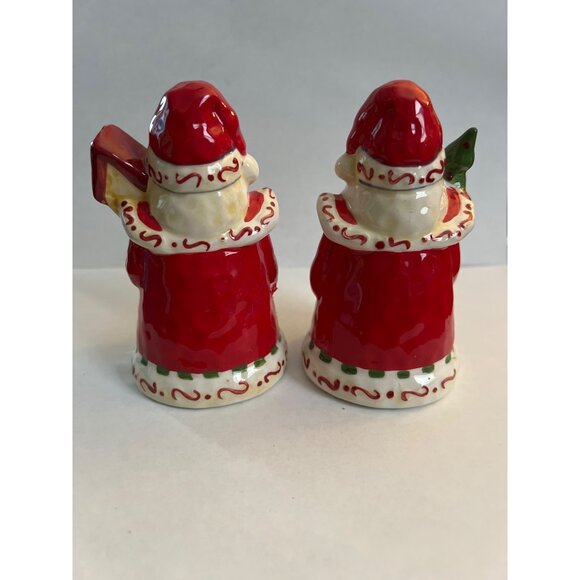 Vintage Ceramic Santa Claus Salt & Pepper Shakers Hand-Painted Red/White E2 - Picture 2 of 3